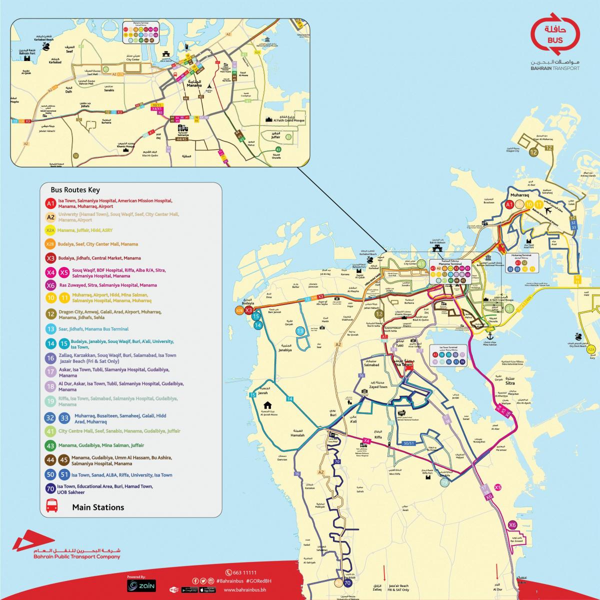 Bahrain bussi kartta - Kartta Bahrain bussi (Länsi-Aasia - Aasia)