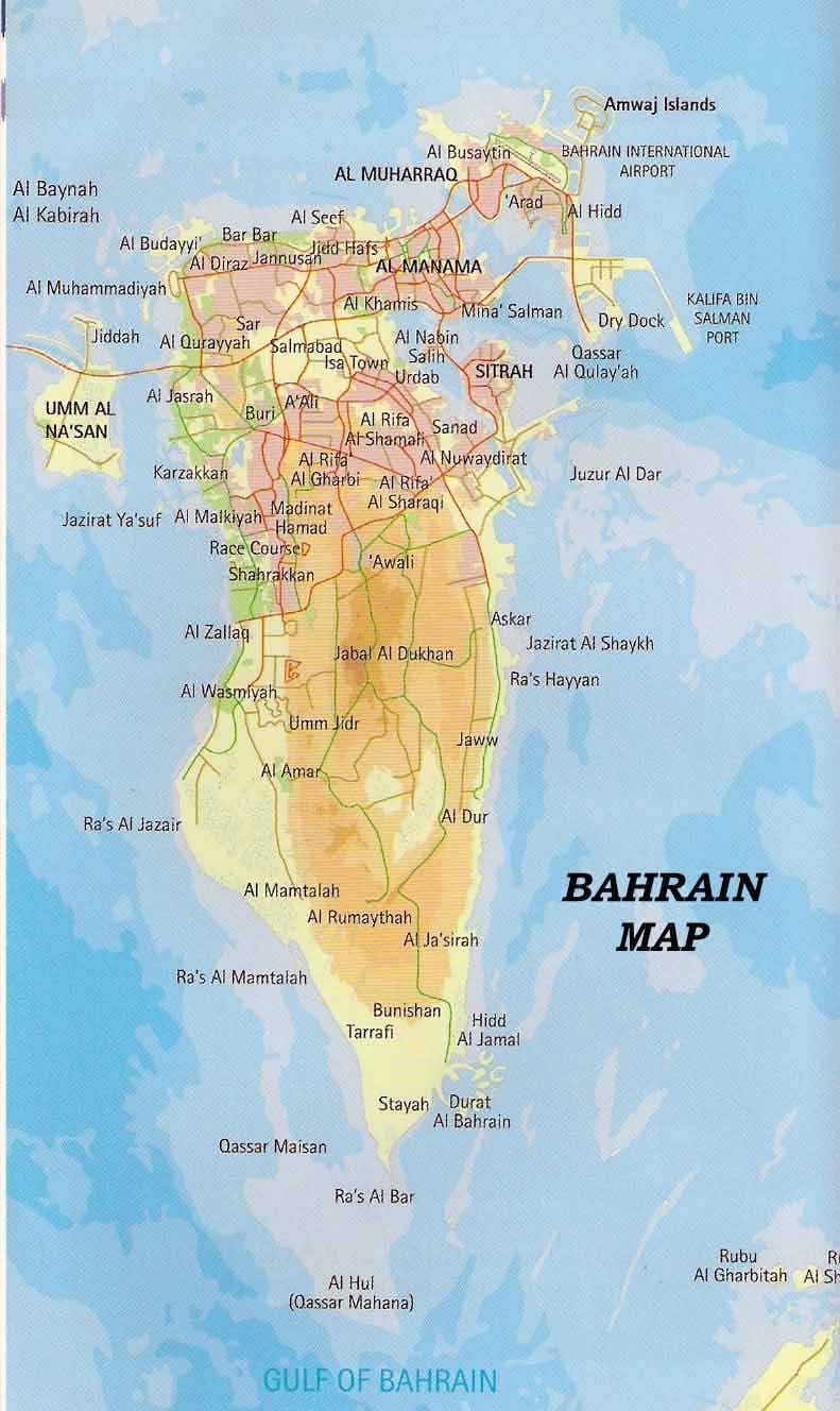 Bahrain kartta paikoissa