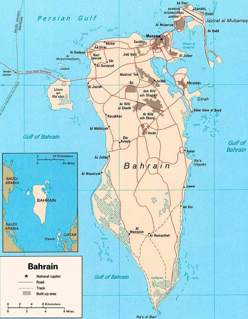 kartta Bahrain road map locator
