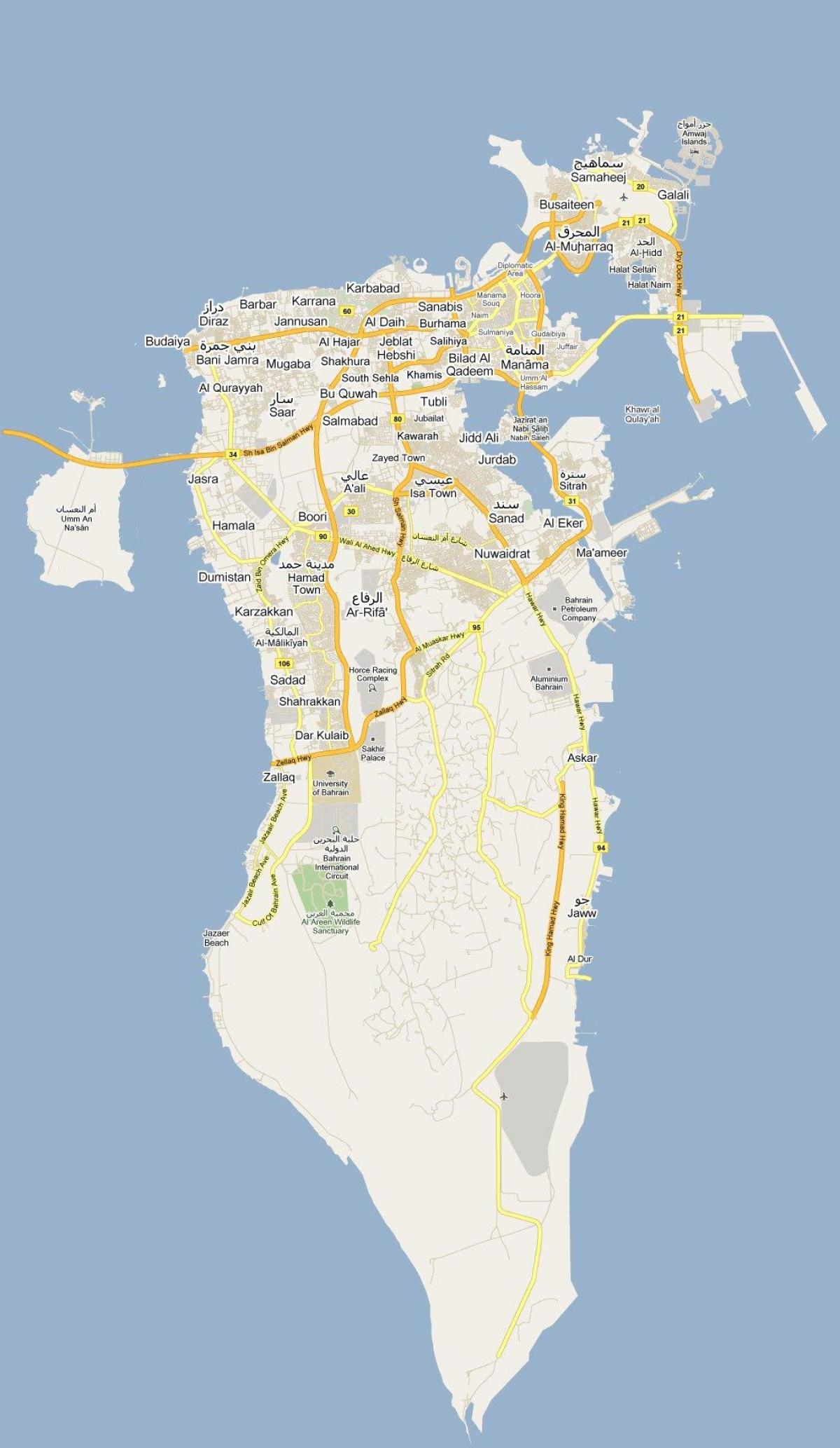 kartta street map of Bahrain