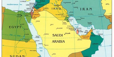 Bahrainin lähi-idän kartta