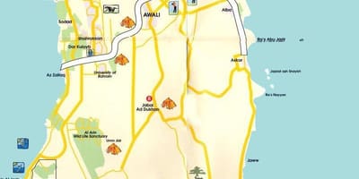 Kartta Bahrain turisti