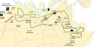Kartta kaupungin keskustasta Bahrain